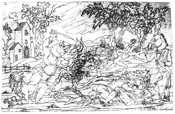 Lotta di temperamenti - disegno preparatore per incisione a bulino (opera incompiuta) - 1940-41